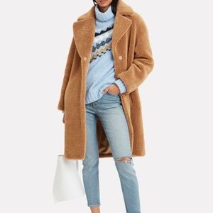 STAND Camille Faux Shearling Cocoon Coat Size 36